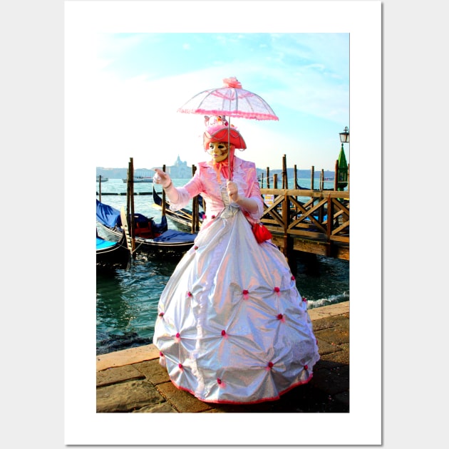 Woman in carnival costume in front of Grand Canal Wall Art by KristinaDrozd